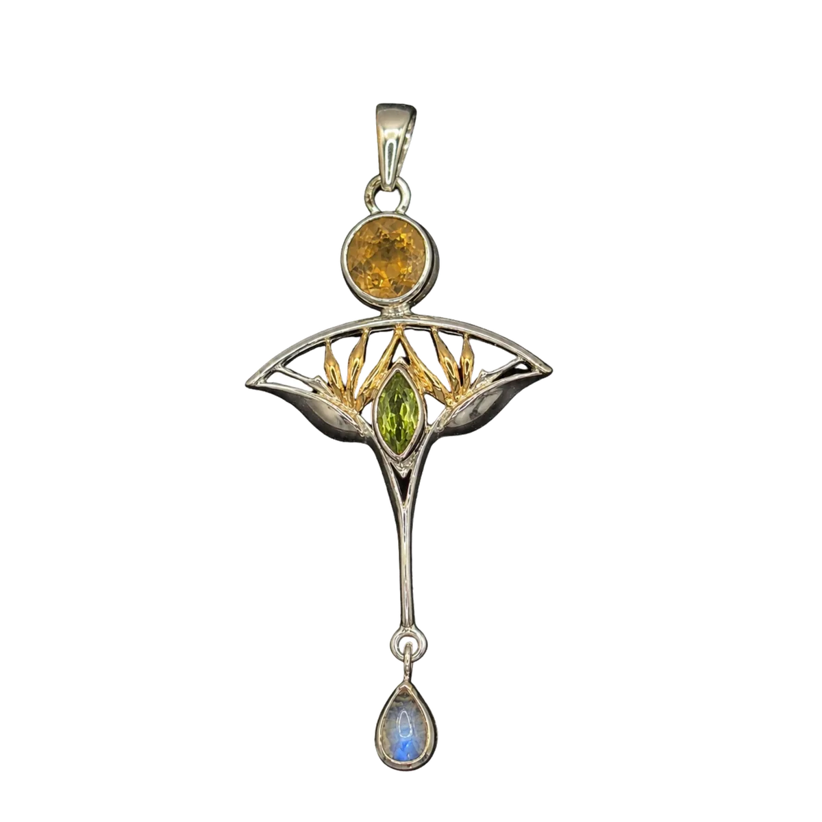 Bird of Paradise, Citrine, Peridot & Moonstone